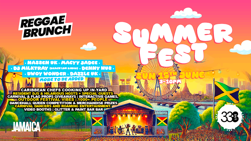 Reggae Brunch Summer Fest @ Studio 338 - Sun 15th Jun , 15 June | Event in Barking | AllEvents