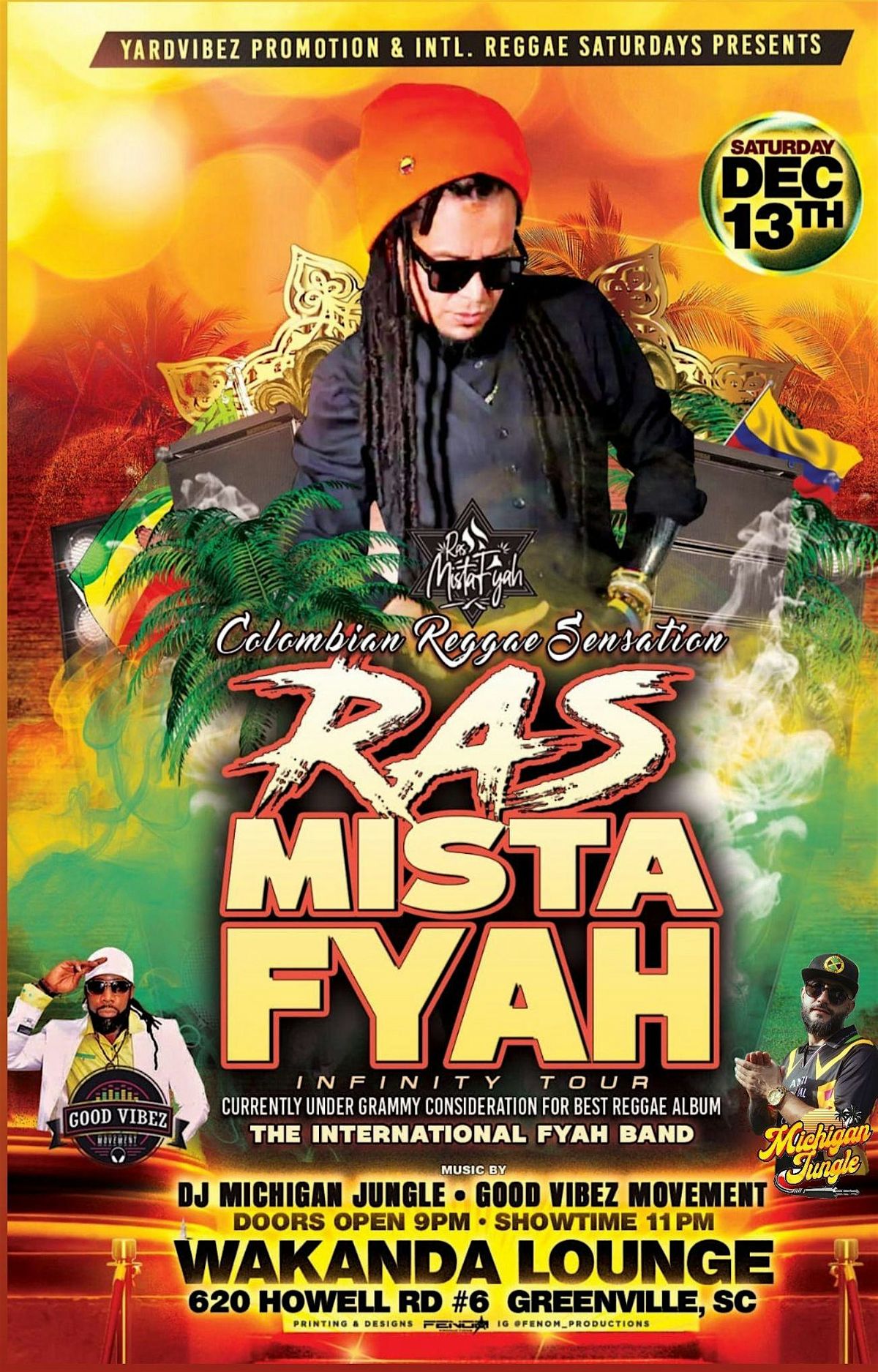 RASMISTAFYAH & The International Fyah Band's Infinity Tour, 13 December | Event in Greenville | AllEvents