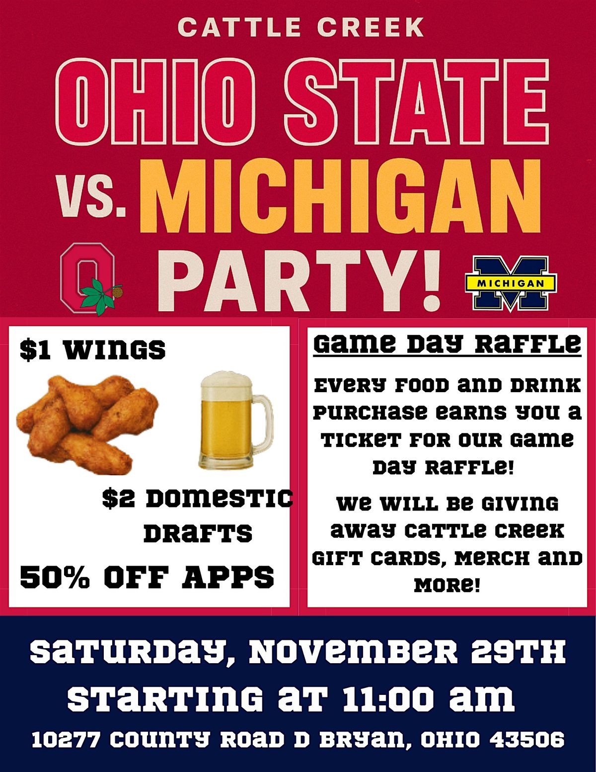 Ohio State vs. Michigan Party, 29 November | Event in Bryan | AllEvents
