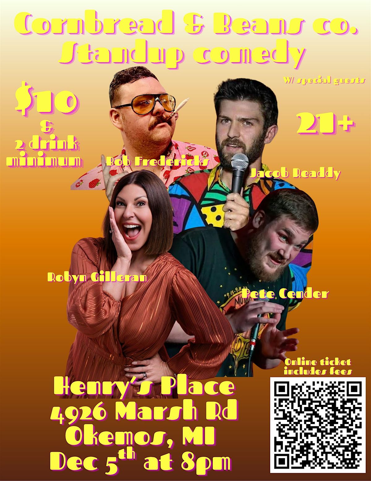 Cornbread and Beans Comedy Show, 5 December | Event in Okemos | AllEvents
