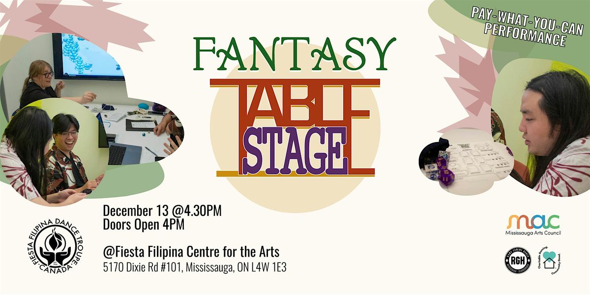 Table Stage: Live Actual Play Show & Experience, 13 December | Event in Mississauga | AllEvents