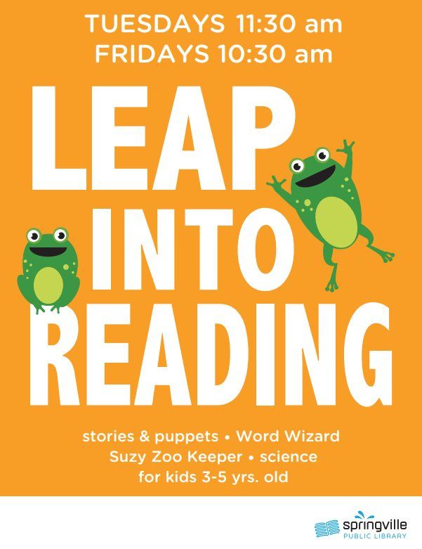 Leap Into Reading, Springville Library, August 18 2023 AllEvents.in