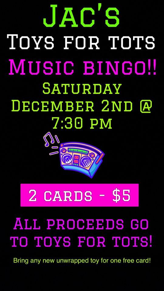 Toys for Tots Music Bingo, Jac's Bar Dakota City, NE, December 2 2023
