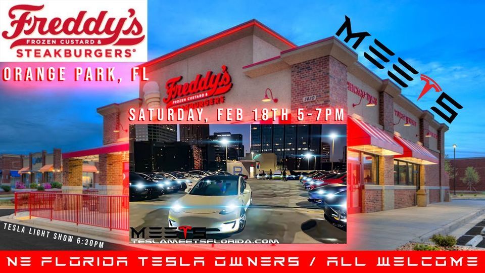 Tesla Light Show Orchestra JAX Tesla Owners Meet Greet Freddys 