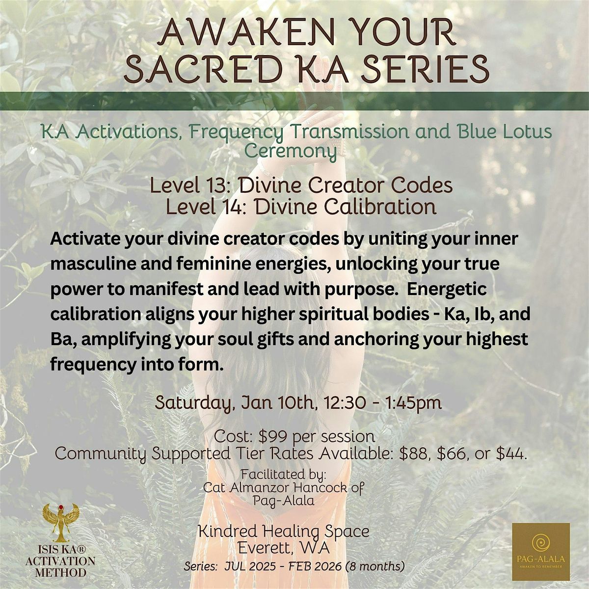 Awaken Your Sacred Ka Series: Divine Creator Codes + Divine Calibration, 10 January | Event in Everett | AllEvents
