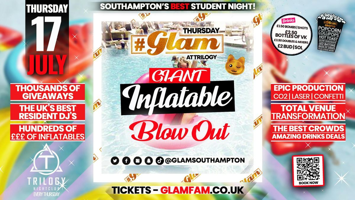 Glam Thursdays | 🐧INFLATABLES PARTY!! 🦁 Southampton's Biggest Week Night 😻, 17 July | Event in Southampton