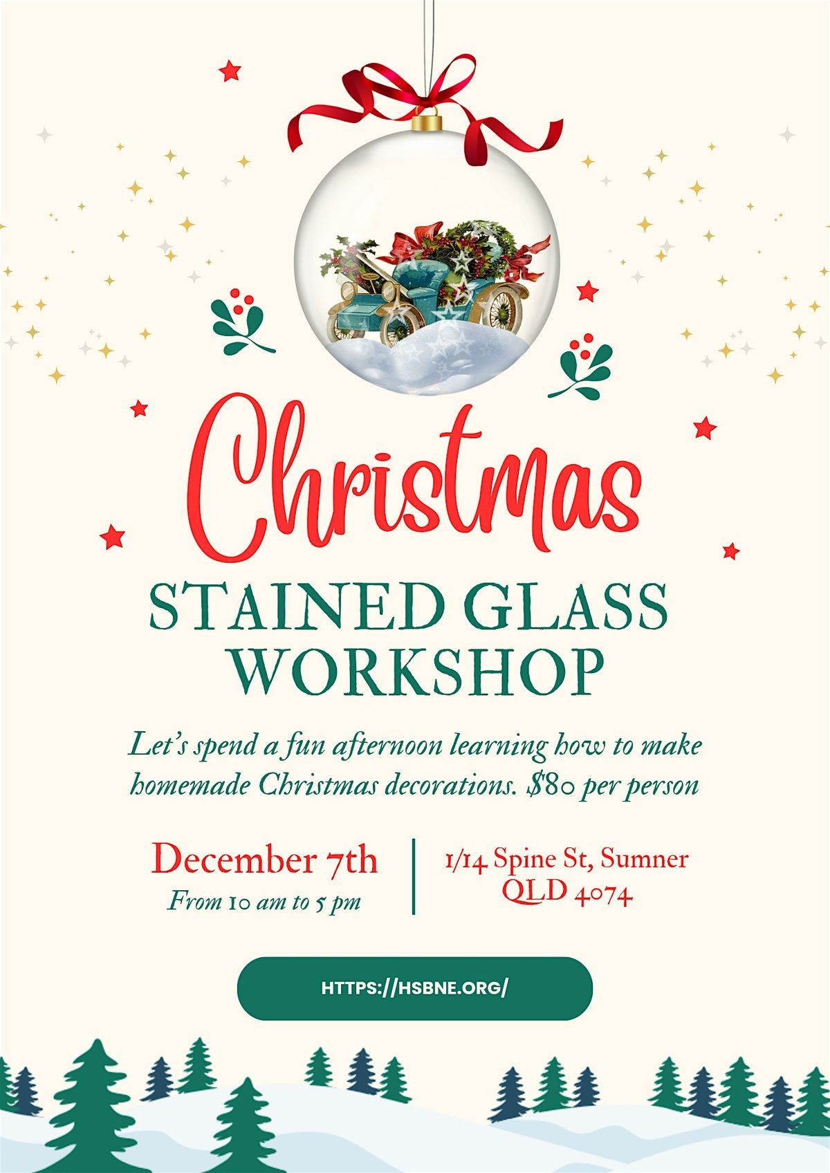 Christmas stained glass workshop, 7 December | Event in Sumner | AllEvents
