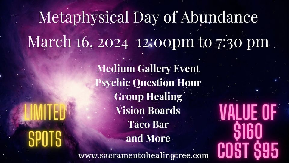 Metaphysical Day of Abundance (Medium Gallery, Psychic Questions, Group ...