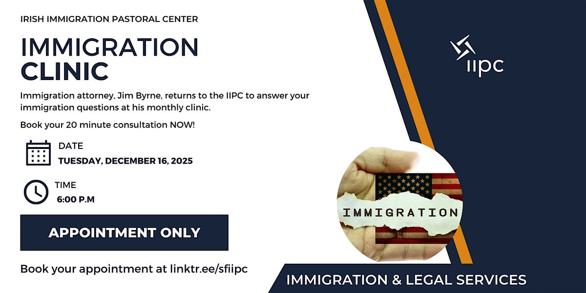 Immigration Clinic with Jim Byrne | Tuesday, December 16, 2025, 16 December | Event in San Francisco | AllEvents