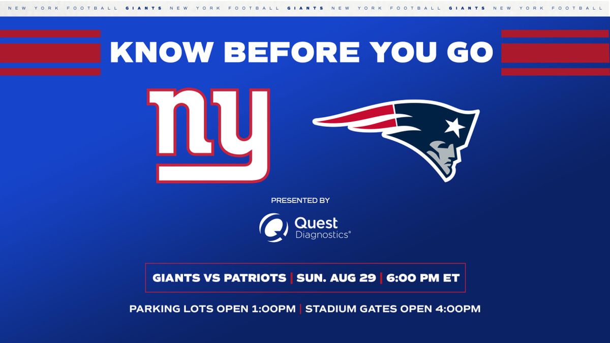 Preseason: New England Patriots at New York Giants, 22 August | Event in East Rutherford | AllEvents