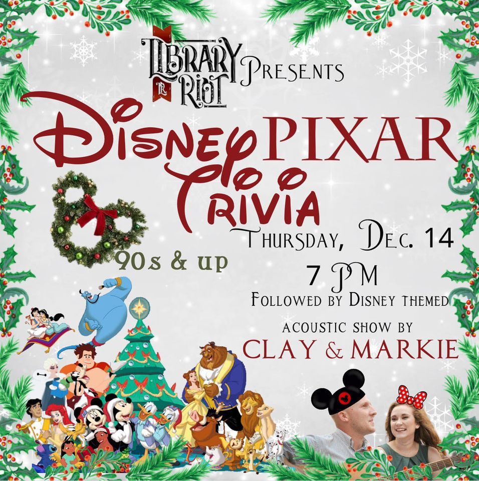 Disney and Pixar Trivia Night!, Library Riot, Lake Charles, 14 December ...