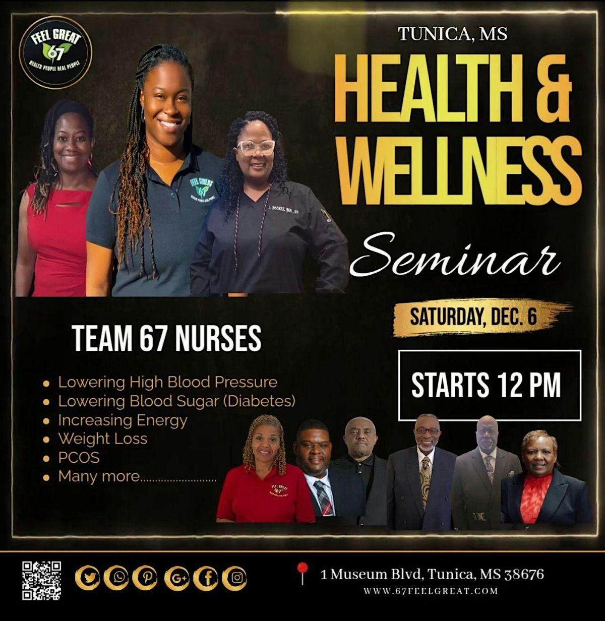 HEALTH & WELLNESS SEMINAR, 6 December | Event in Tunica | AllEvents