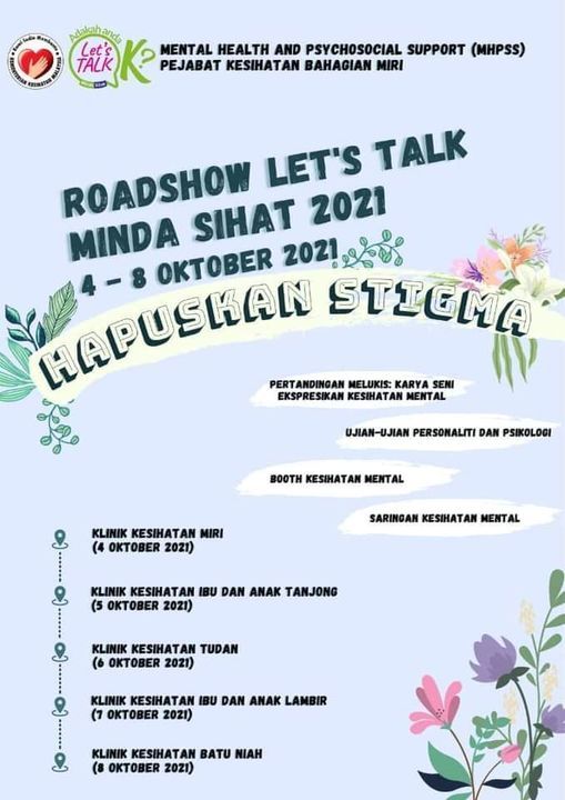 Roadshow Lets Talk Minda Sihat 2021 Klinik Kesihatan Tudan Miri October 6 2021 Allevents In