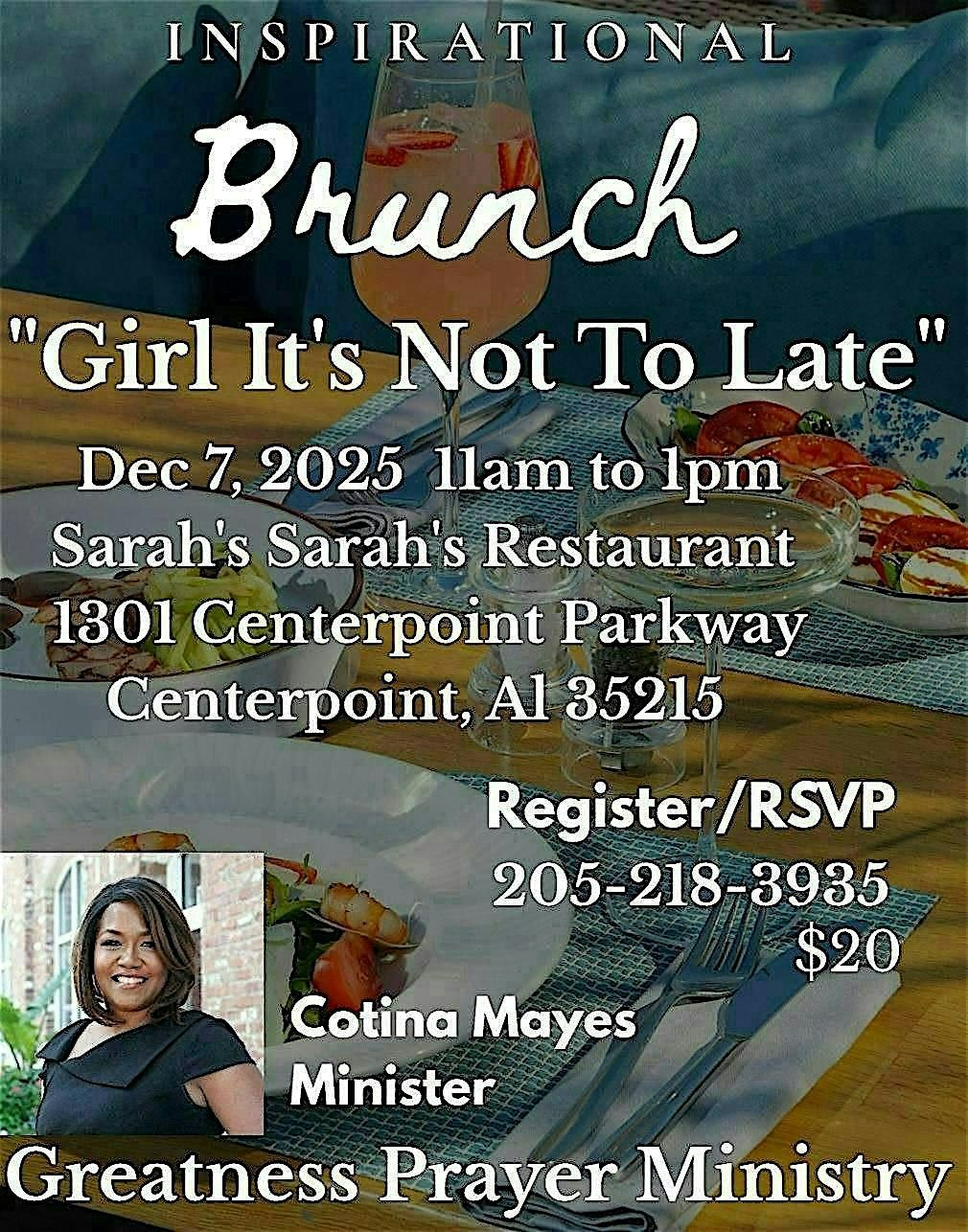 Brunch -  '' Girl It's Not To Late", 7 December | Event in Birmingham | AllEvents