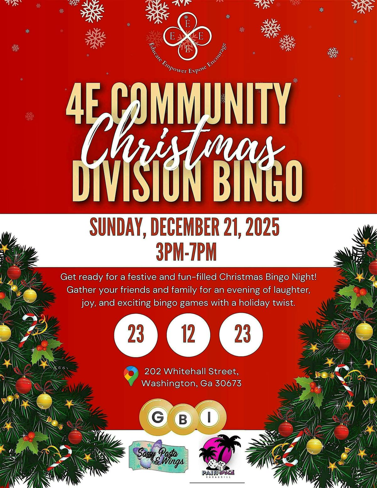 4E COMMUNITY CHRISTMAS BINGO, 21 December | Event in Washington | AllEvents