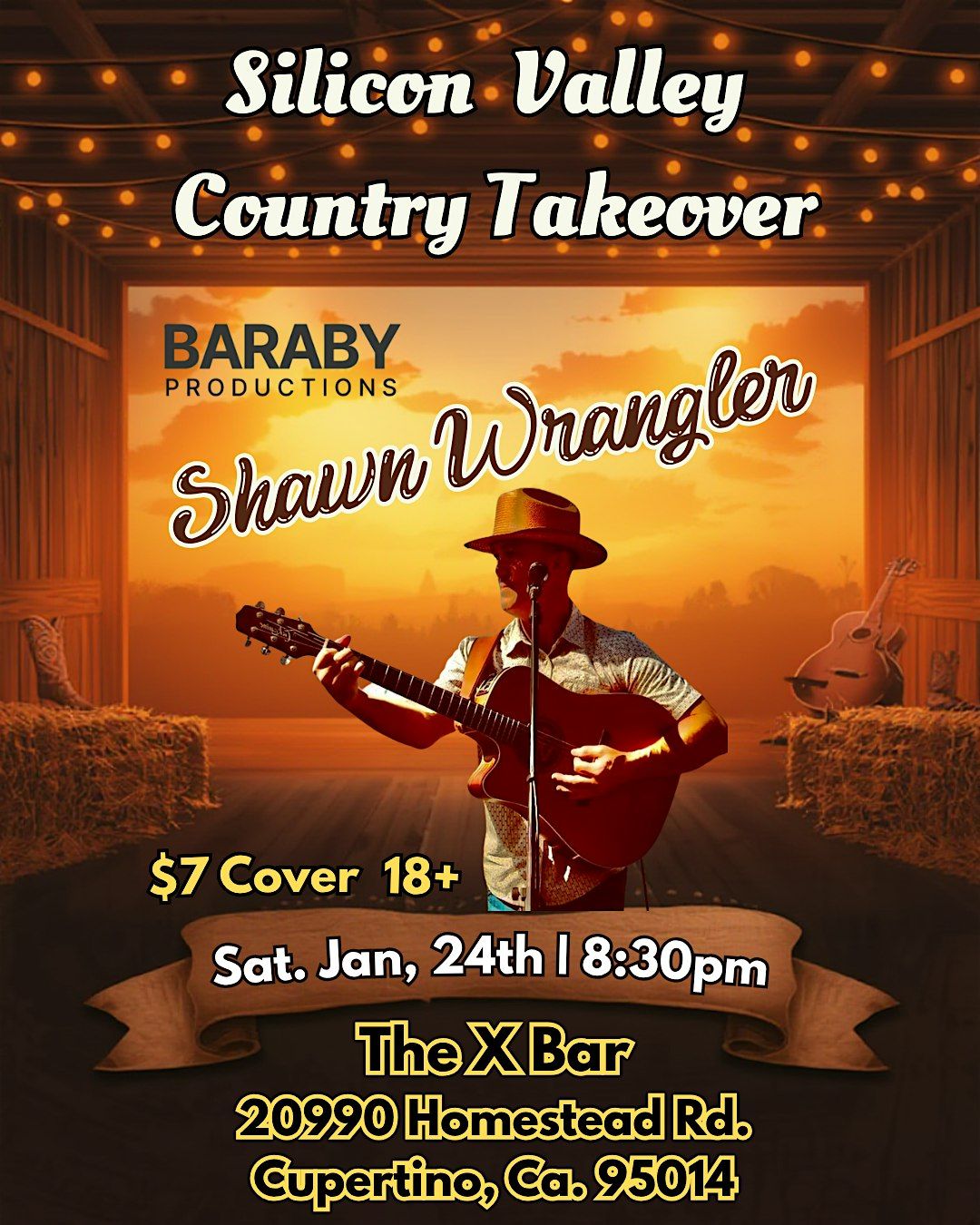 Silicon Valley Country Takeover W/Shawn Wrangler, 24 January | Event in Cupertino | AllEvents