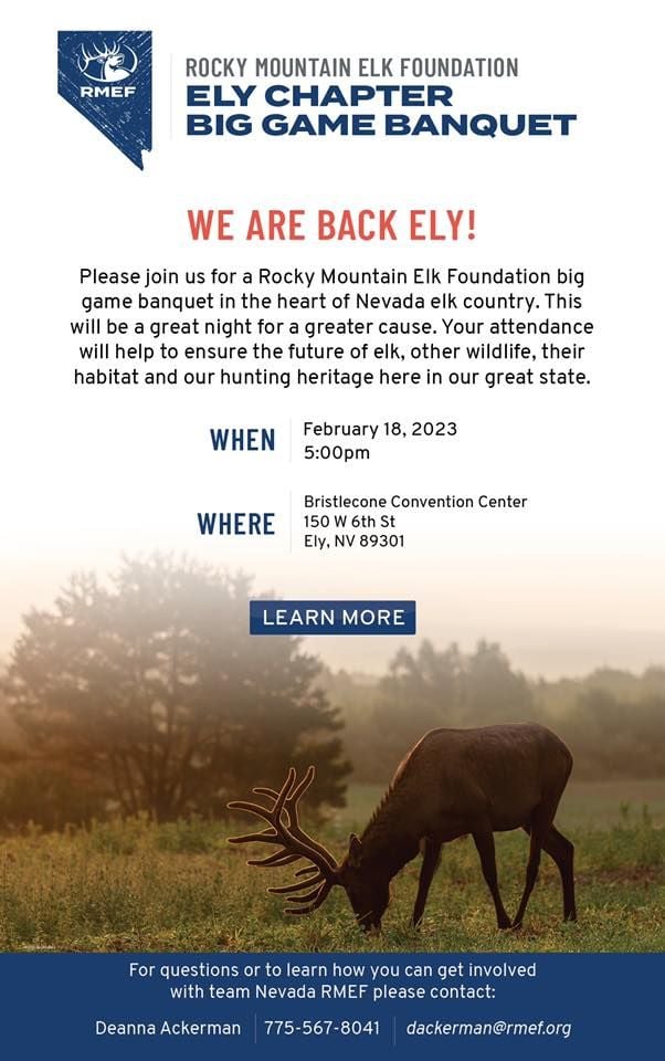 Ely Nevada Big Game Banquet, Bristlecone Convention Center, Ely