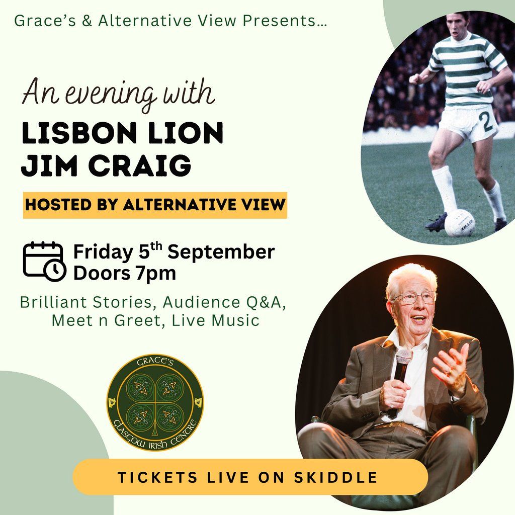 An Evening with Lisbon Lion Jim Craig, 5 September | Event in Glasgow | AllEvents