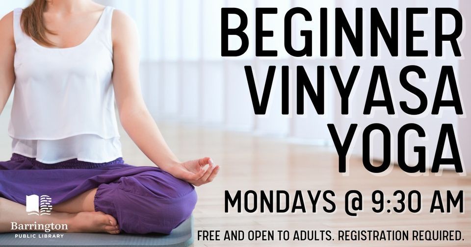 Beginner Vinyasa Yoga, Barrington Public Library, February 12 2024