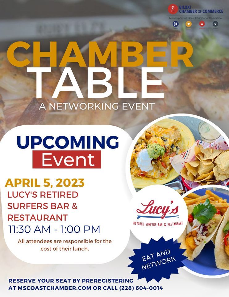 Biloxi Chamber Table Lucys Retired Surfers Bar & Restaurant, Lucy's