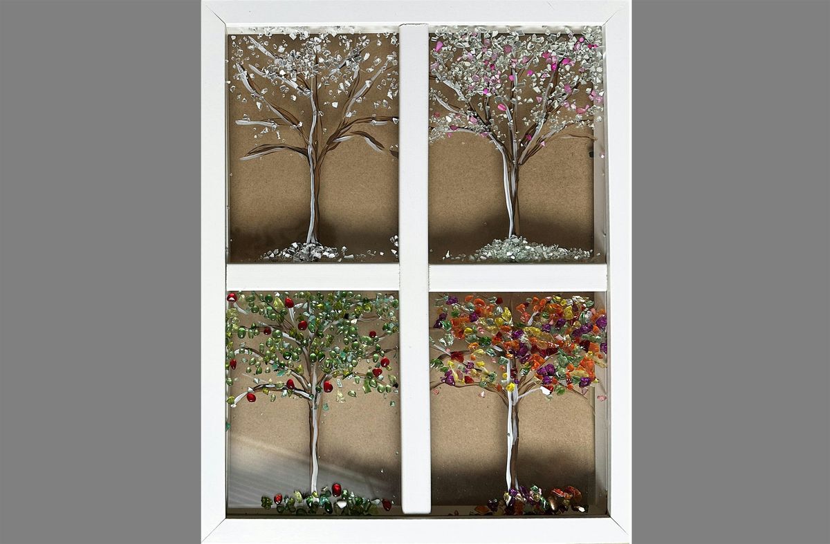 4 Seasons Trees Crushed Glass & Paint on Frame Paint Art Sip Class, 21 January | Event in Akron | AllEvents