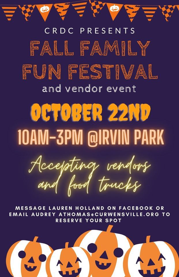 Fall Family Fun Fest and Vendor Event, Irvin Park, New Millport