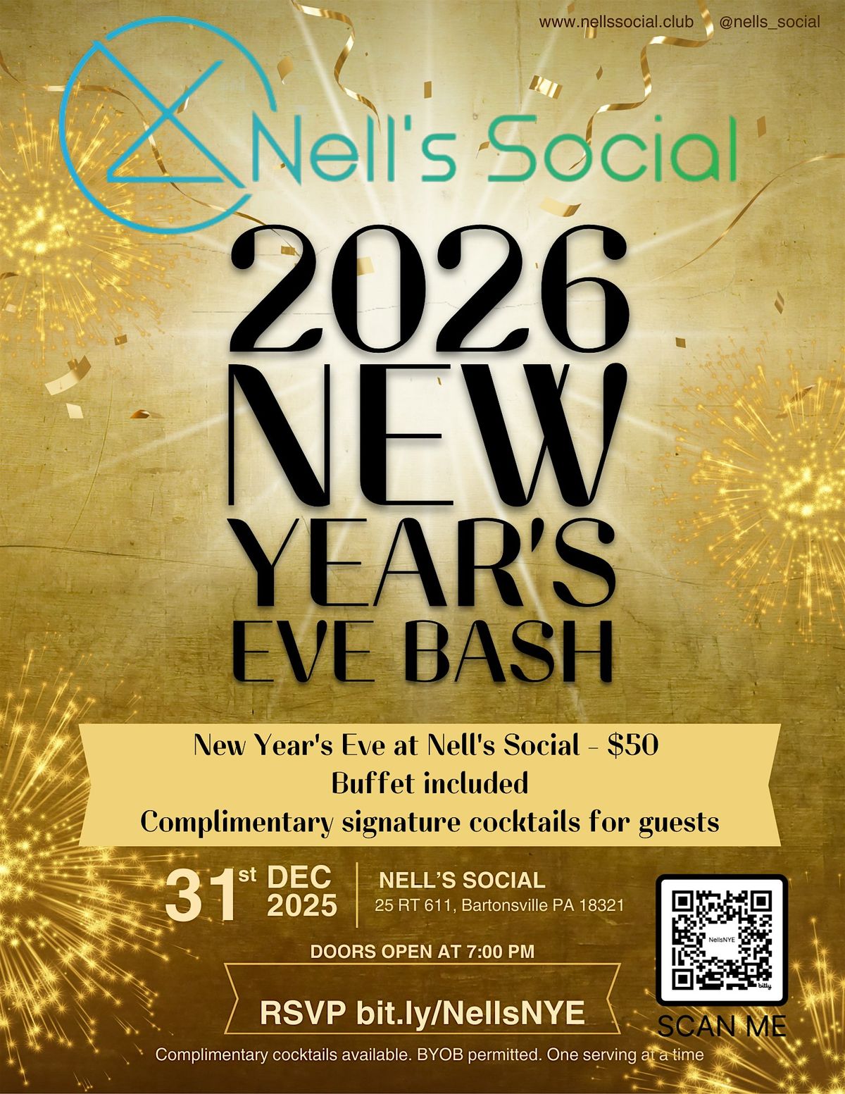 New Years Eve Celebration @Nells Social