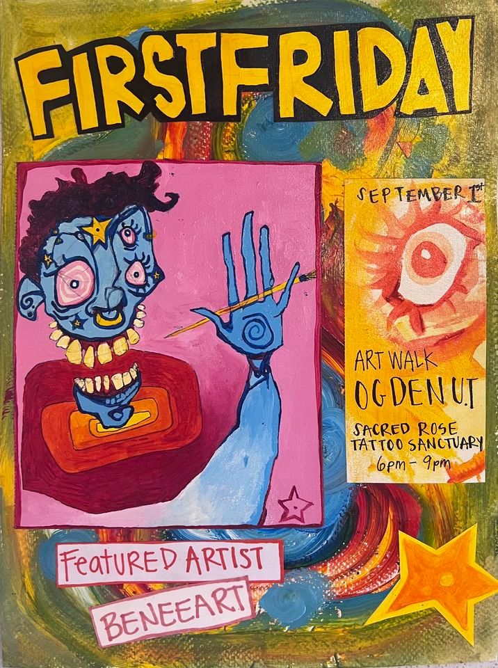 Benee Art at Sacred Rose Tattoo Sanctuary First Friday Art Stroll