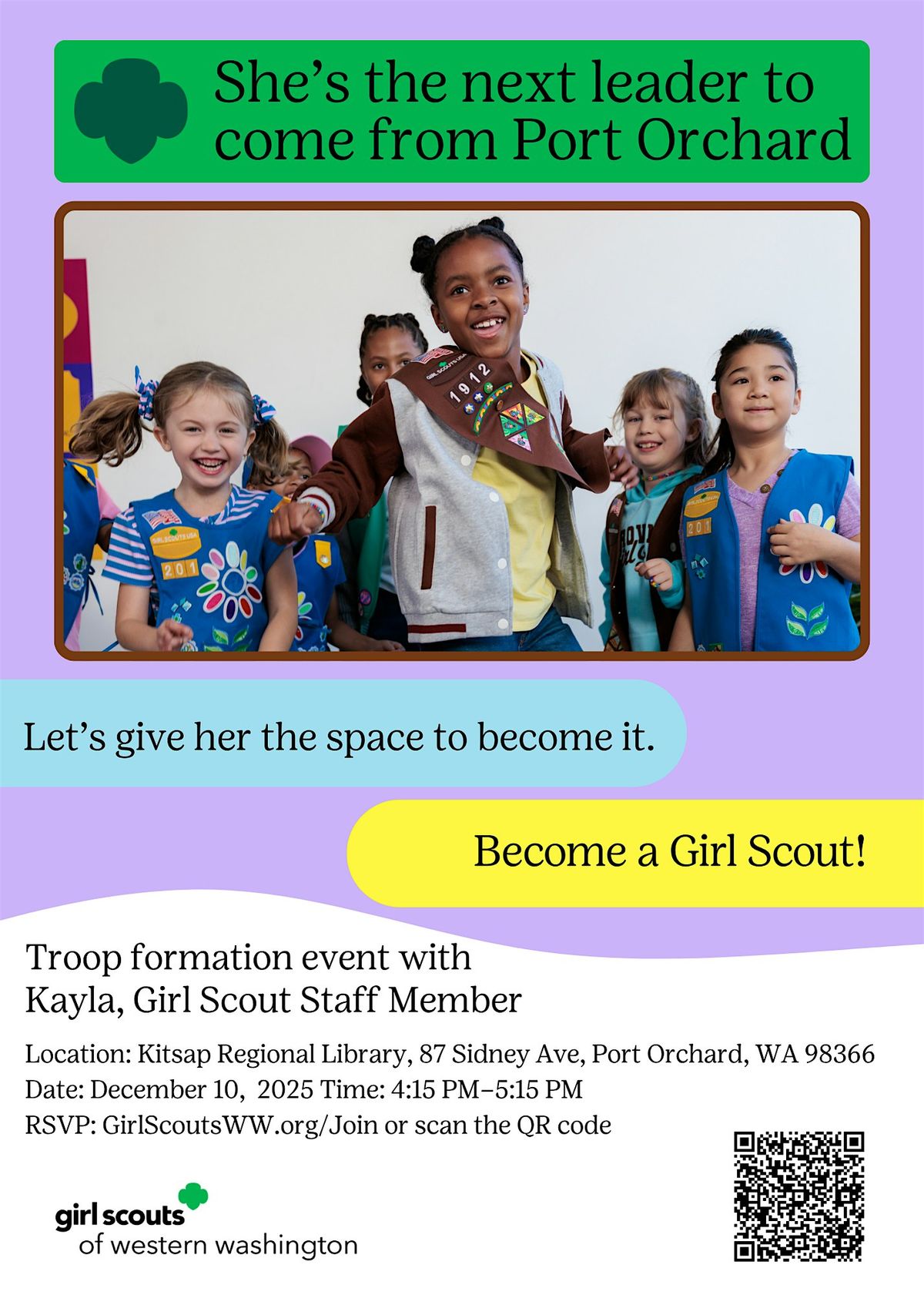 Troop Formation with Kayla with Girl Scouts- Port Orchard, 10 December | Event in Port Orchard | AllEvents