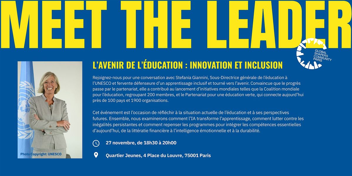 L’avenir de l’éducation : innovation et inclusion, 27 November | Event in Paris | AllEvents