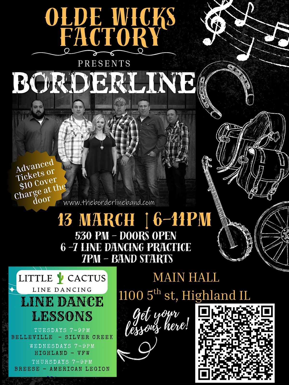 Borderline & Line Dancing at The Olde Wicks Factory