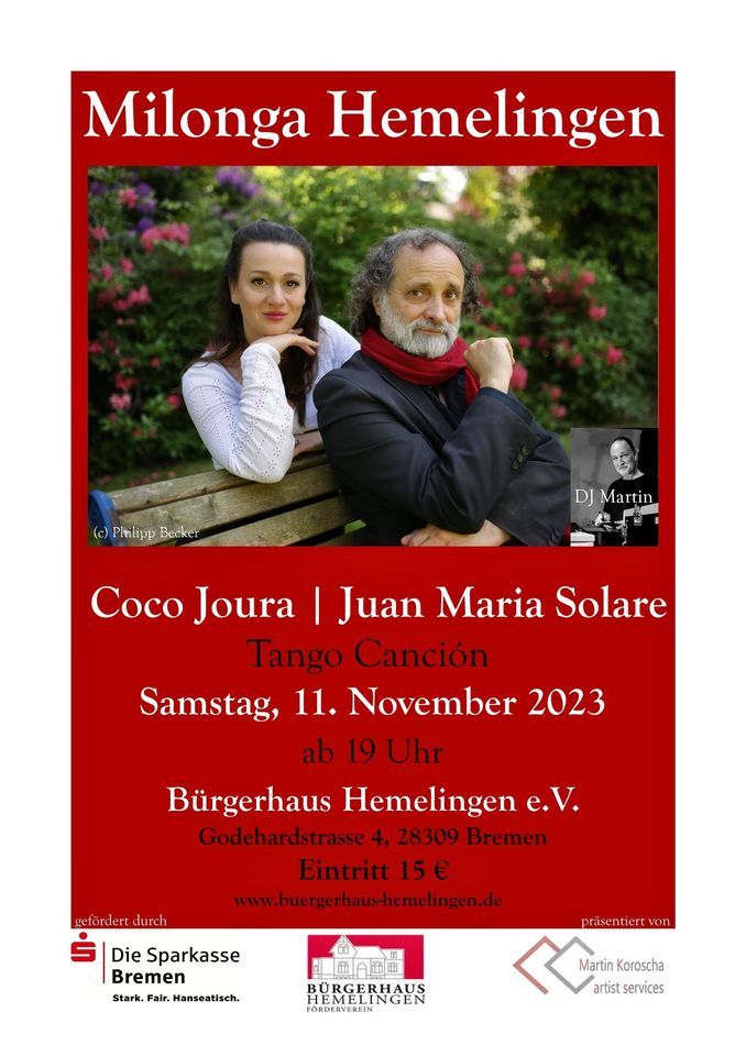 Milonga Hemelingen mit Coco Joura & Juan Maria Solare, 11 November | Event in Bremen | AllEvents.in