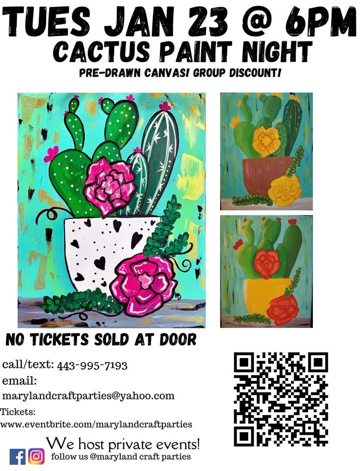 Cactus Paint Night at NEO Pizza at Maryland Craft Parties, Neo Pizza