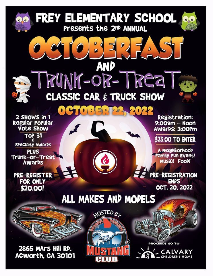 Events nc raleigh craft holiday christmas church durham chapel hill catholic st 2nd Annual GRMC Octoberfast and Trunk-or-Treat Classic Car show, Frey Elementary PTSA, Acworth