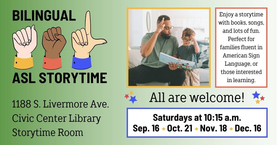 Bilingual ASL Storytime, Livermore Public Library, 16 December 2023