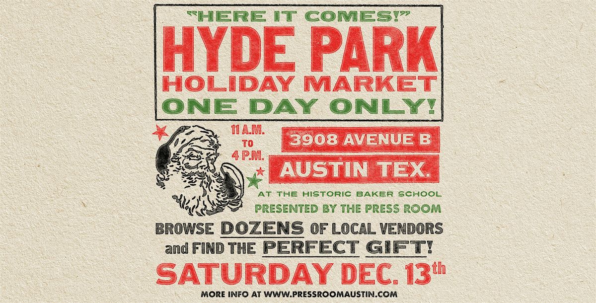 Hyde Park Holiday Market, 13 December | Event in Austin | AllEvents