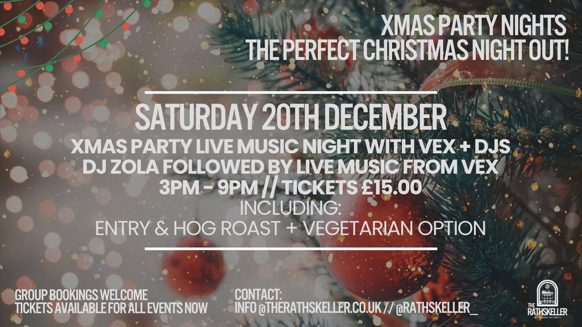20/12/2025 - XMAS PARTY: LIVE MUSIC NIGHT! DJ ZOLA + VEX // 3PM - 9PM (AFTERPARTY INCLUDED), 20 December | AllEvents
