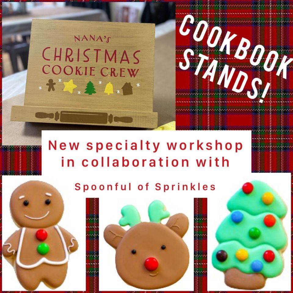 COOKBOOK STANDS OR MAKE & TKAES, AND COOKIE DECORATING, Board & Brush