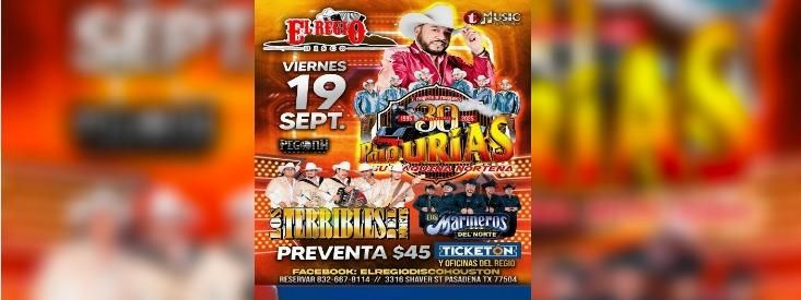 POLO URIAS, LOS TERRIBLES DEL NORTE Y MAS, 19 September | Event in Pasadena | AllEvents