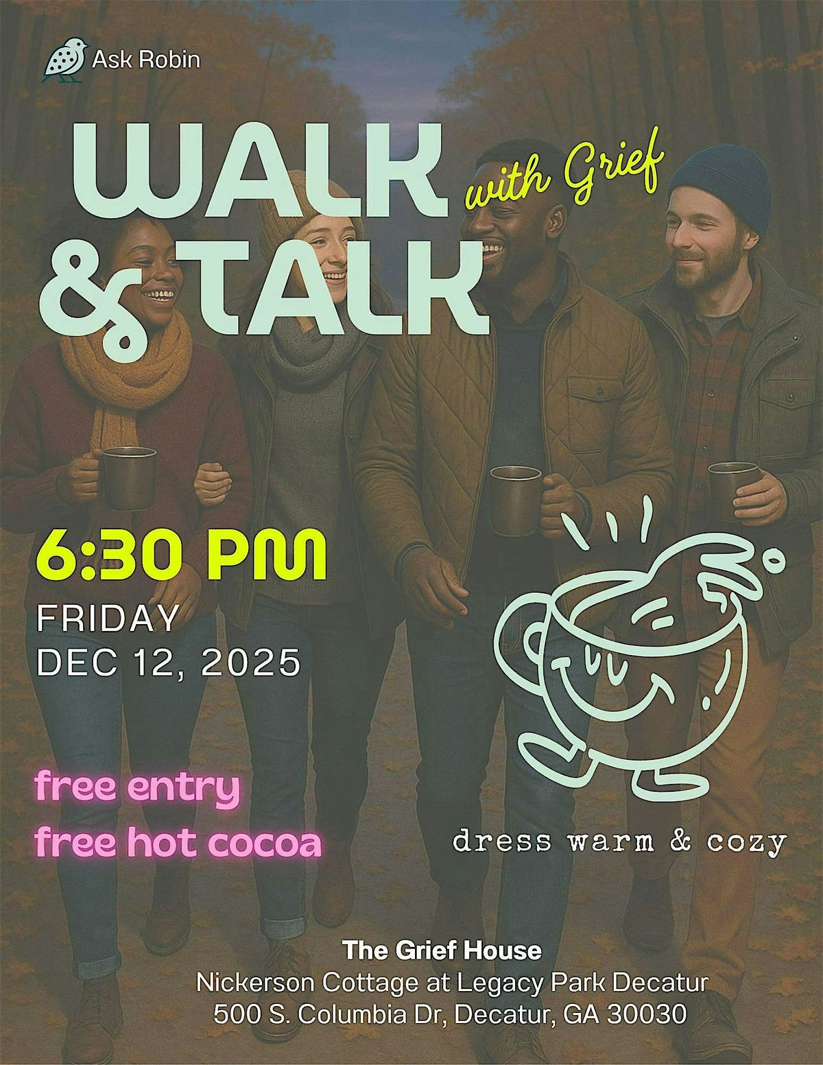Walk & Talk with Grief, 12 December | Event in Decatur | AllEvents
