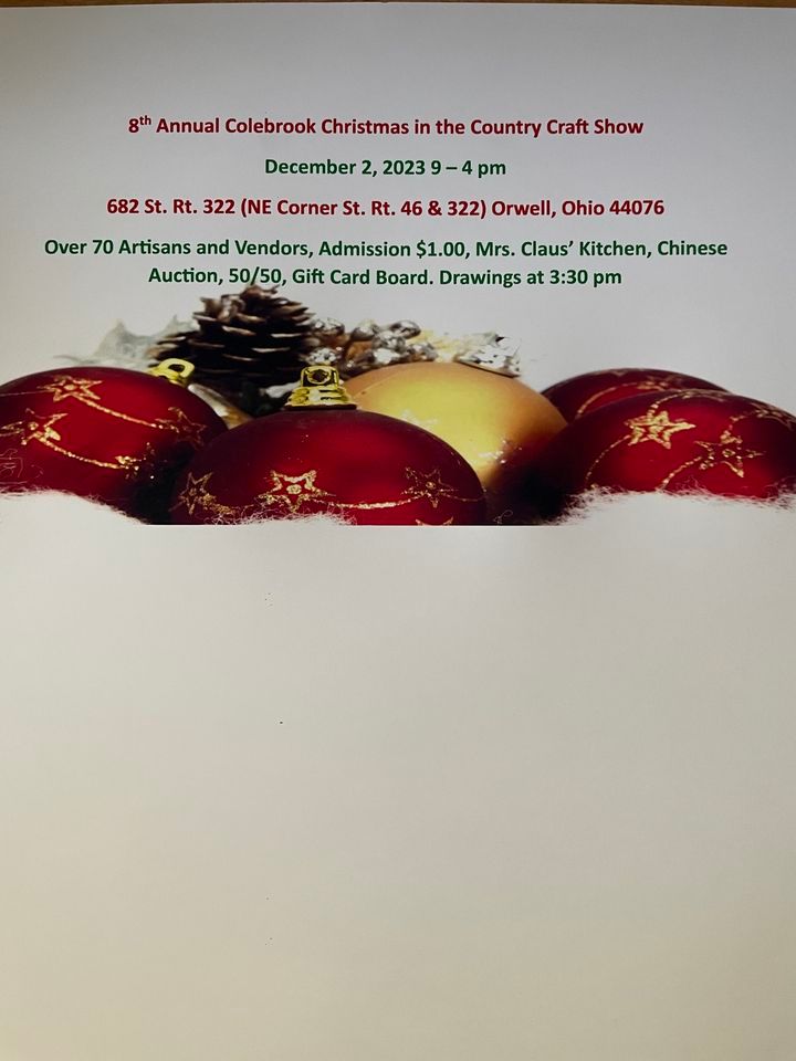 8th Annual Colebrook Christmas in the Country Craft Show, Colebrook