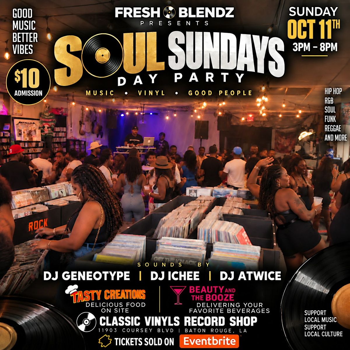 Fresh Blendz Presents Soul Sundays, Classic Vinyls Record Shop, Baton ...