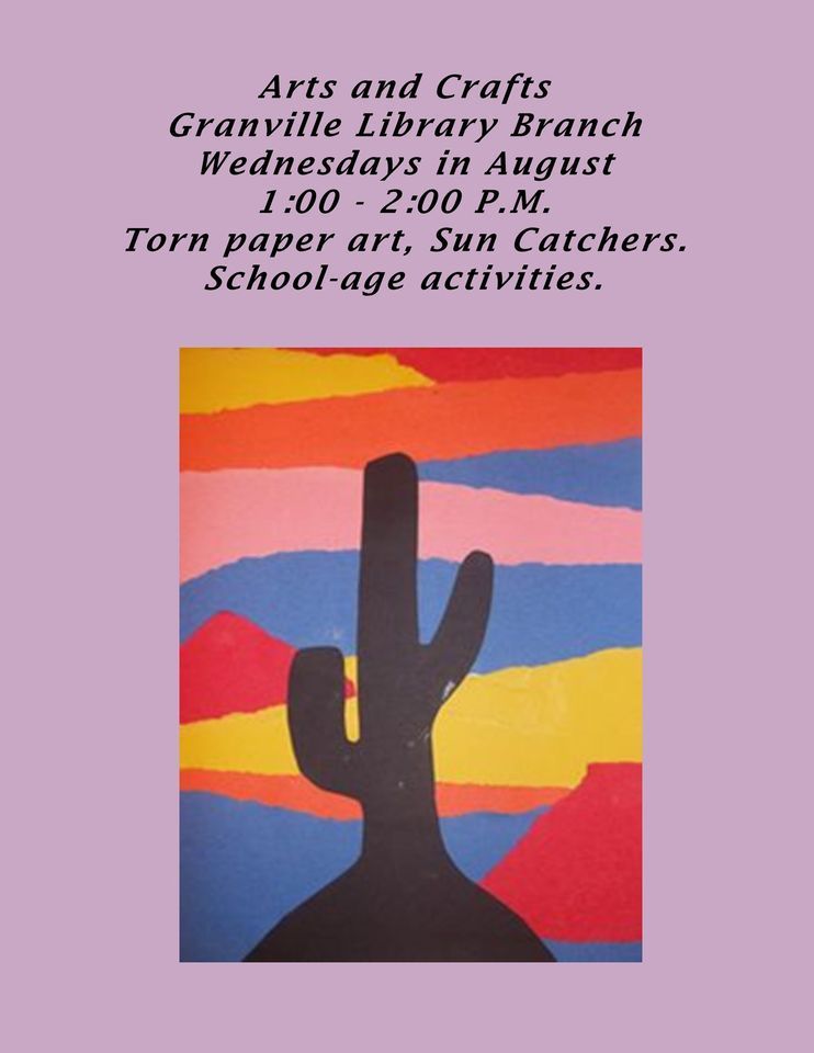 Arts and Crafts Granville, Granville Branch Library, August 16 2023