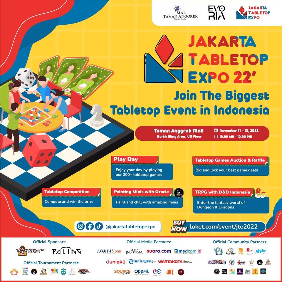 Jakarta Tabletop Expo 2022, Mall Taman Anggrek, Jakarta, November 11 to