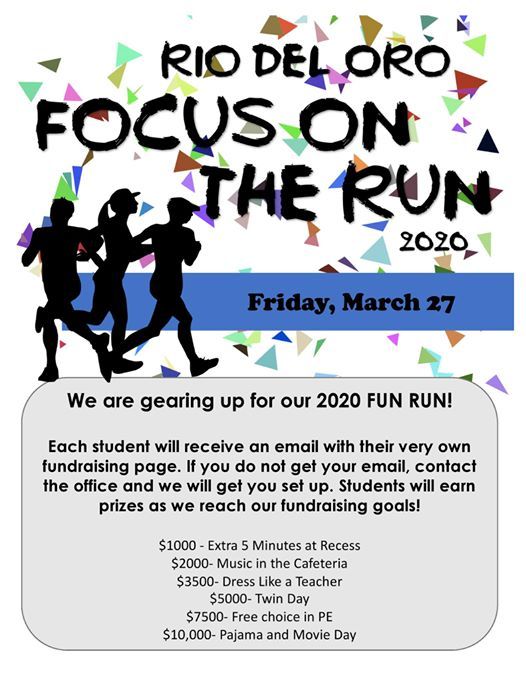 Fun Run 2020 At Rio Del Oro Elementary School Rio Oso