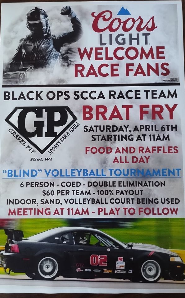 Black Ops Racing Blind Volleyball Tournament/Brat Fry , The Gravel Pit Sports Bar & Grill, Kiel