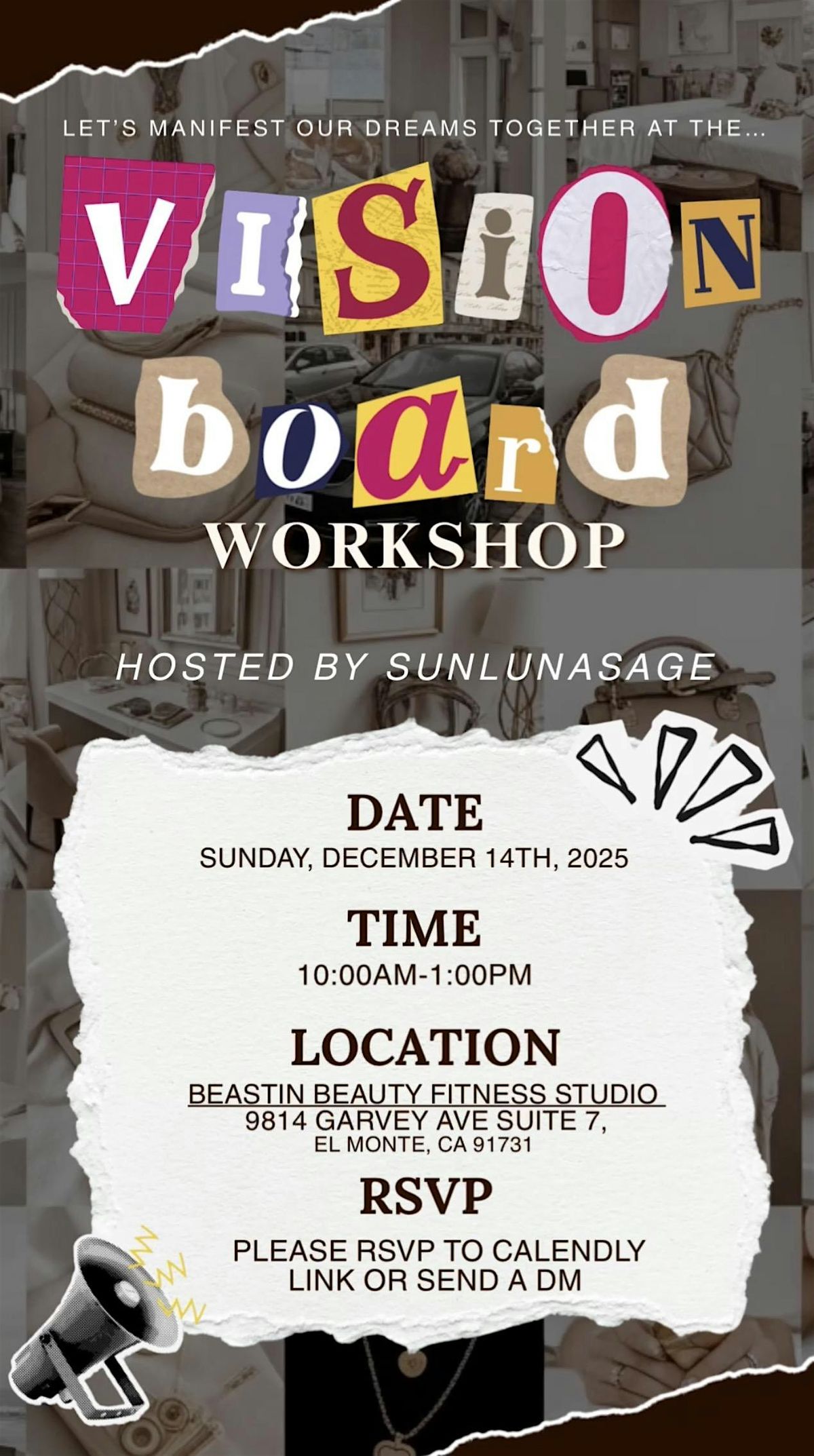Vision Board Workshop, 14 December | Event in El Monte | AllEvents