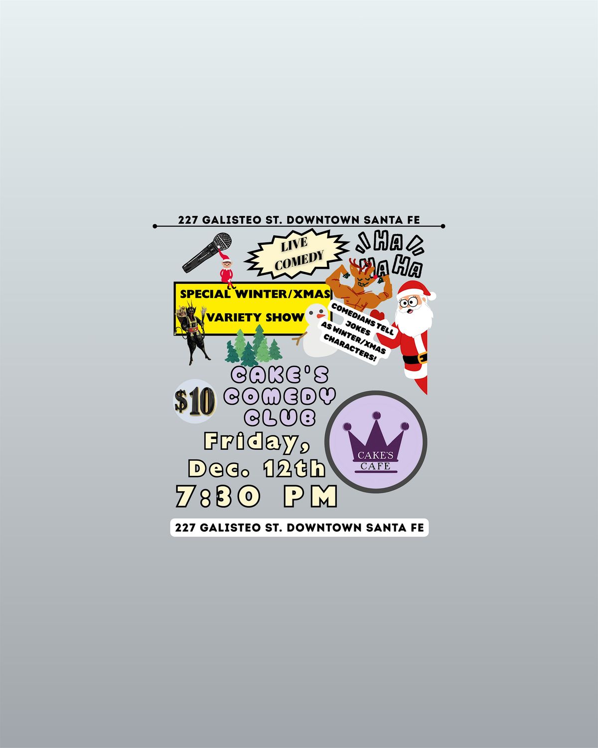 Winter Characters Cake's Comedy Club December 12th, 2025, 12 December | Event in Santa Fe | AllEvents