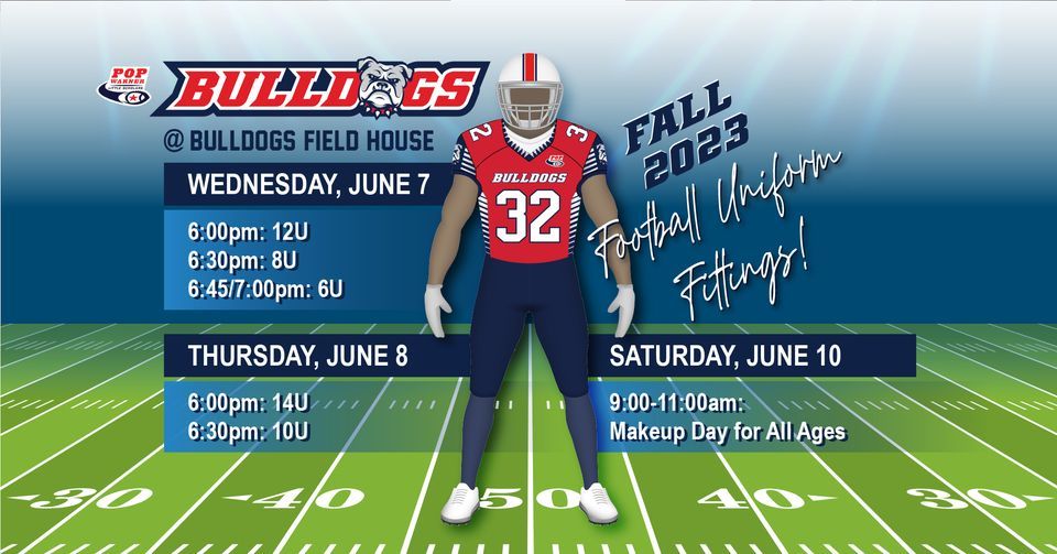 2023 Football Uniform Fittings, East Manatee Bulldogs Youth Football