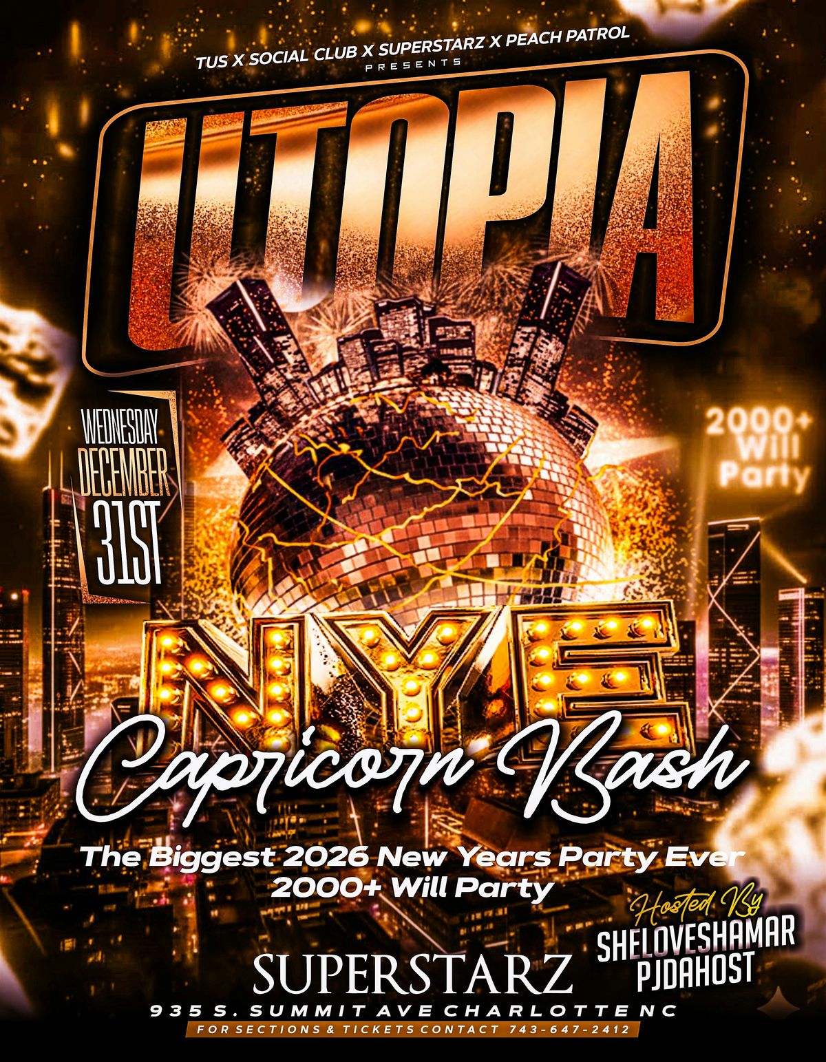 UTOPIA NYE BASH, 31 December | Event in Charlotte | AllEvents